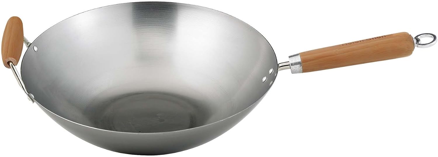 Helen's Asian Kitchen Xylan Non-Stick Wok, 12-Inch Flat Bottom Wok