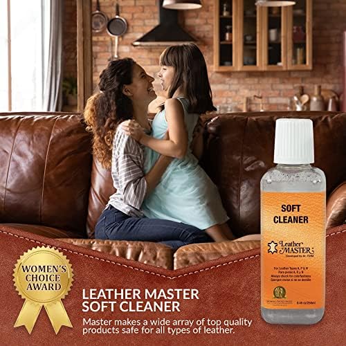 Leather Master Soft Leather Cleaner | Cleans & Removes Stains on Leather, Faux, & Vinyl | Leather Cleaner for Car Seats, Couches, Purses, Shoes & More