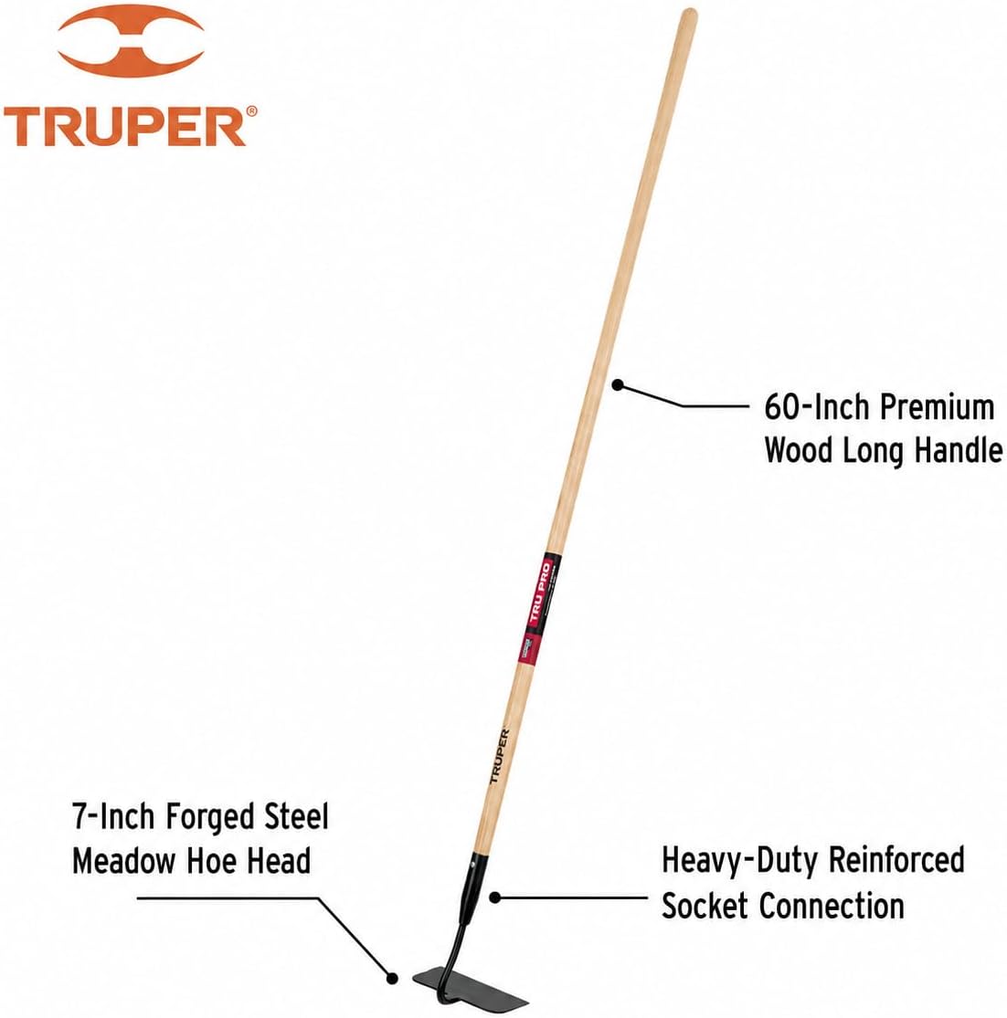 Truper Green Built Welded Garden Hoe, 6-Inch Head, 48-Inch Wood Handle (Model ATJ-PE / 30003)