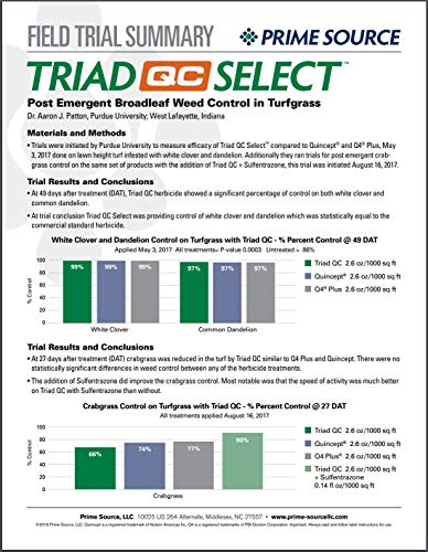 Select Source Triad QC Select - 3-Way Herbicide with Quinclorac (Quart) | Controls Dandelion, Clover, Crabgrass
