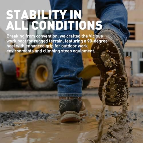 Danner Vicious Composite Toe Work Boots for Men, Waterproof, ASTM Approved | Composite Toe Boots for Men, For Electrical Hazard Work, Slip Resistant Grip, TPU Shank, Construction Boots