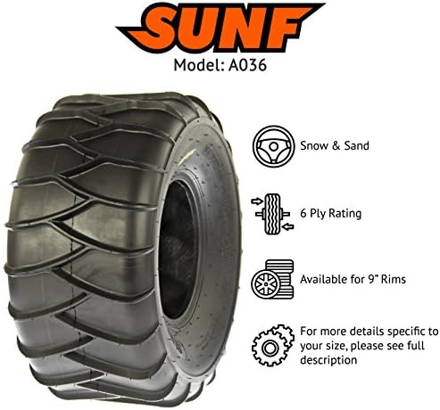SunF Set 2 ATV Tires 22x10-9 22x10x9 Sand & Snow 6 PR A036
