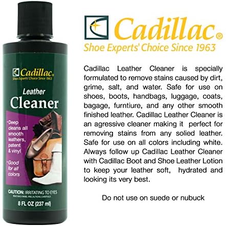 Cadillac Leather Cleaner, Shoes, Boots, Handbags, Auto | Removes dirt, grime and salt from finished leathers. For furniture and upholstery.