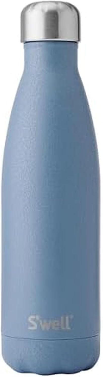 S'well Stainless Steel Water Bottle, 17oz, Blue Suede, Triple-Layered Vacuum Insulated Containers Keeps Drinks Cold for 36 Hours and Hot for 18, BPA Free, Perfect for On the Go
