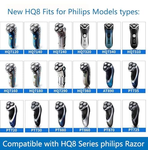 HQ8 Replacement Heads for Philips Norelco Aquatec Shaver, 9 PCS/Pack