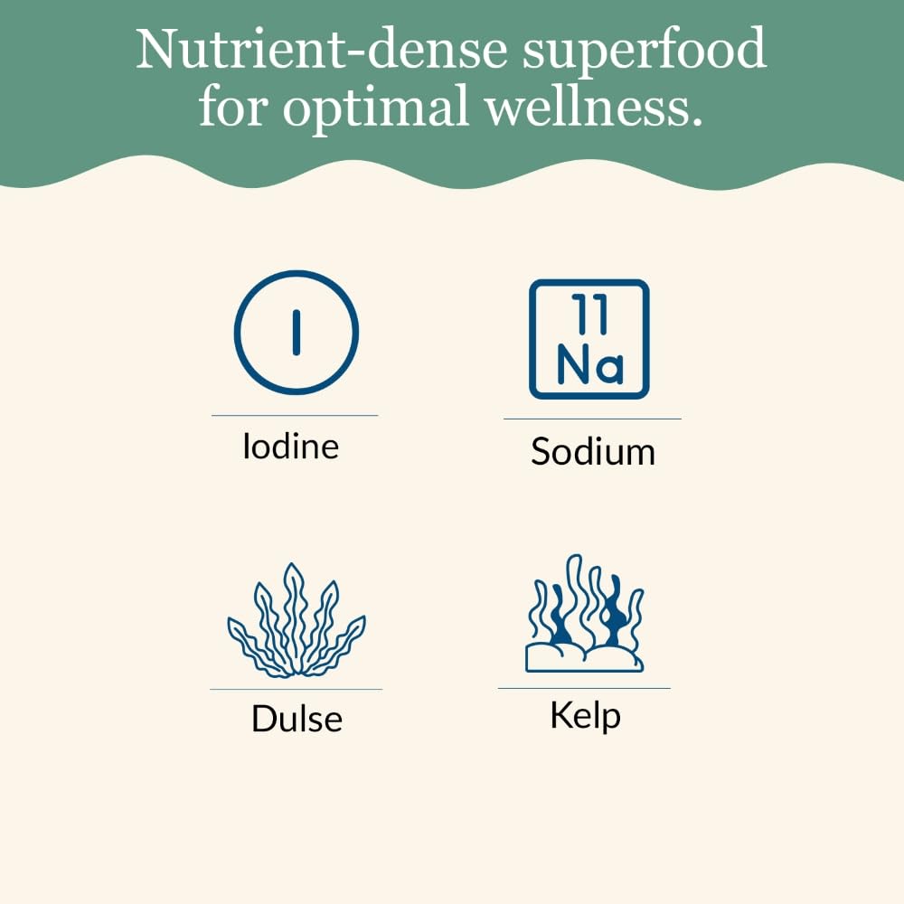 Maine Coast Sea Vegetables Sea Salt with Sea Veg Shaker, 4 oz - Wild-Harvested Seaweed Seasoning, Organic Dulse & Kelp Blend, Rich in Iodine