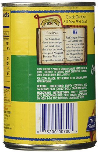 Margaret Holmes, Green Boiled Peanuts, 13.5oz Cans (Pack of 12)