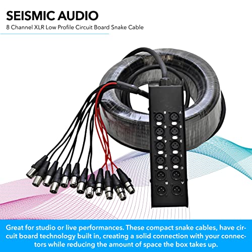 Seismic Audio Speakers 12 Channel Low Profile XLR Send Circuit Board Snake Cable, XLR Splitter Cable, 100 Feet