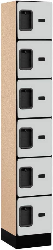 Salsbury Industries 36365MAH Six Tier Box Style Designer Wood Locker, 6' 3" x 15", Mahogany