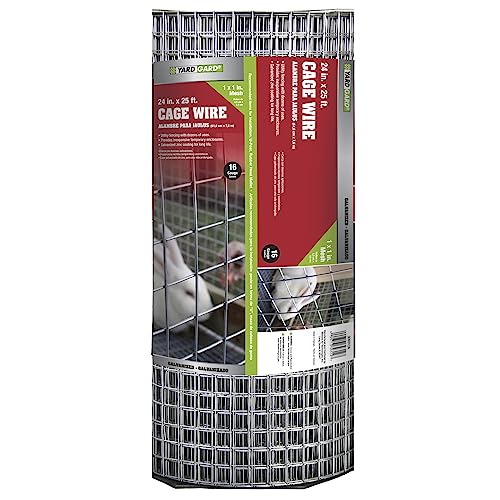 YARDGARD 1 in. Mesh Welded Wire Fence Roll, 36 in. x 100 ft., 16 Gauge Galvanized Steel Wire Fence for Rabbit Fence, Cage Wire, Chicken Wire Alternative, Garden Fence and Small Animal Enclosures