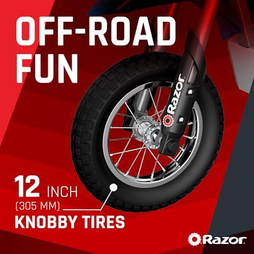 Razor MX350 Dirt Rocket Kids Ride On High-Torque 24V Electric Toy Motocross Motorcycle Dirt Bike