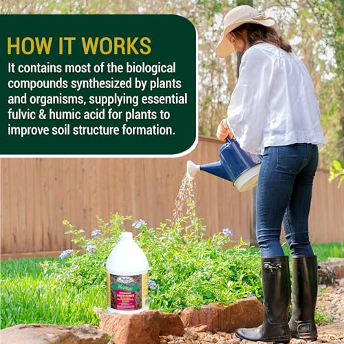 Medina Humate Humic Acid for Plants, 1 Gal, Concentrated Liquid Compost | Humic Acid for Lawn, Enhance Plant Growth, Moisture Retention, Nutrient Absorption, Humates for Soil, Covers 8000 Sq. Ft.