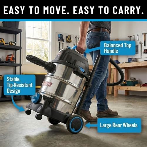 Channellock Wet/Dry Vac 8L04001S - Stainless Steel, 4.0 HP, Shopvac, Wetvac - 8 Gal