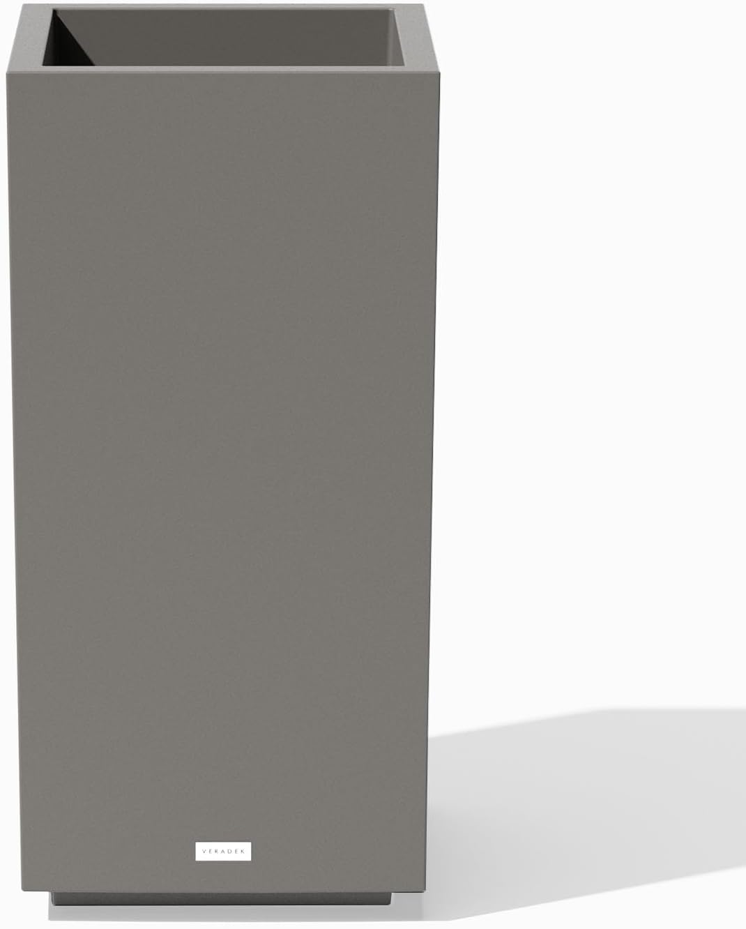Veradek Block Series Pedestal Planter - Tall Rectangular Outdoor Planter | Made From Durable Plastic Featuring a Removable Insert Bucket. Modern Porch/Patio Décor for Plants and Flowers