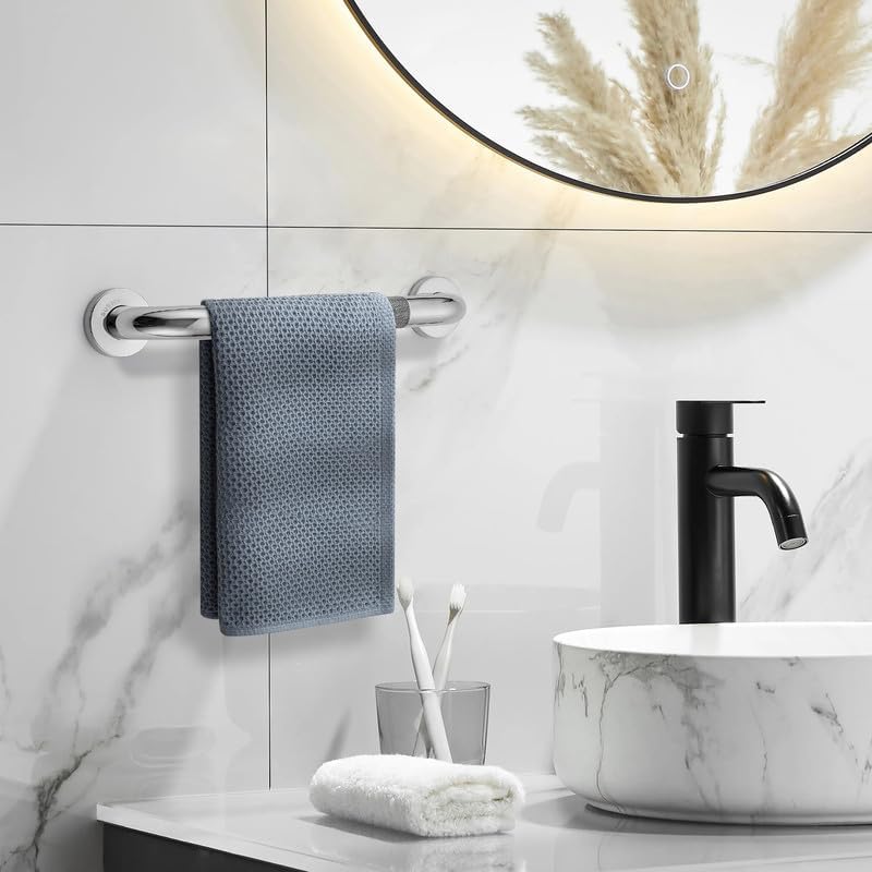 Grab Bars for Shower, 16 Inch Shower Handle, 2 Pack, Polished Nickel | Grab Bars for Bathroom, Stainless Steel, Anti-Slip Textured Grip