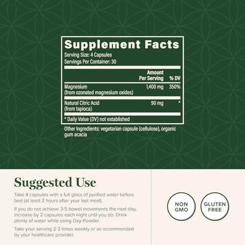 Global Healing Center Oxy-Powder Oxygen Based Safe and Natural Colon Cleanser and Relief from Occasional Constipation (120 Capsules)(Packaging may vary) | Global Healing Gut Cleanse - Magnesium Oxide Stool Softener(120 Capsules)
