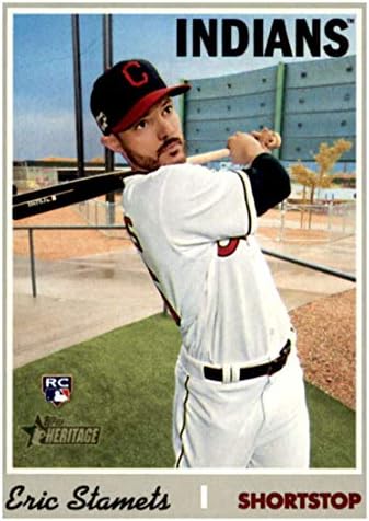 2019 Topps Heritage High Number #514 Eric Stamets Cleveland Indians Baseball Rookie Card