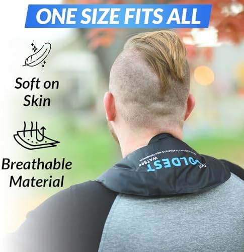Coldest Neck Shoulder Ice Pack for Injuries Reusable Gel Cold Pack Wrap for Upper Back Pain Relief Cold Compress Therapy for Swelling, Bruises