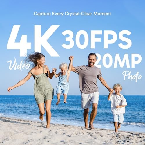 AKASO Brave 4 Action Camera 4K30 Ultra Hd Waterproof Underwater Camera | 20MP EIS WiFi Remote Control 170° FOV 5X Zoom Sport Camera for Snorkel