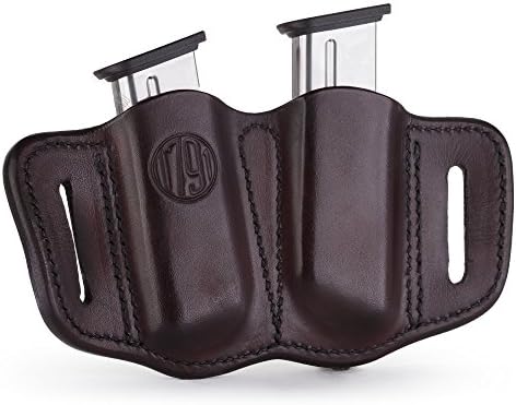 1791 Gunleather Double Mag Pouch, Single Stack 9mm, 40, 45 Magazine Holder | Double magazine pouch fits most 1911 single stack mags, handcrafted with 100% American steerhide leather