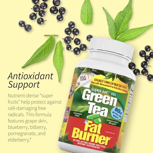 Applied Nutrition Green Tea Fat Burner Weight Loss 90 Softgels Pack of 2 | Supports Weight Management for Women and Men | Metabolism Support | 2 X 90 Liquid Soft-Gels