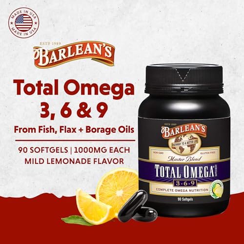 Barlean's Total Omega 3 6 9 Orange Crème Liquid Fish Oil Supplement with Borage and Flaxseed Oil, 2,400 mg of Omegas EPA and DHA Plus GLA for Joint and Heart Health, 8 oz | Fish, borage & flax oils, EPA DHA ALA GLA omegas, Burpless, Non-GMO, Gluten-free,…