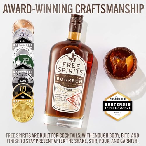 Free Spirits Zero Proof Bourbon Alternative, Whiskey Style Spirit, 750 mL