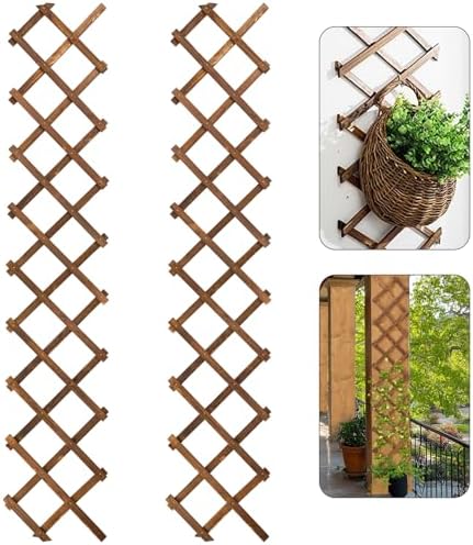 2Pcs 13x78 Expandable Wood Wall Trellis for Climbing Plants Outdoor/Indoor