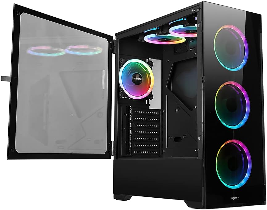Bgears b-Voguish Gaming PC Case with Tempered Glass panels, USB3.0, Support E-ATX, ATX, mATX, ITX. (Fans are sold separately)