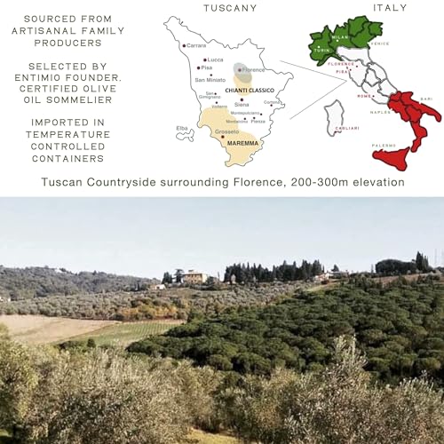 Entimio Italiano Organic Italian Extra Virgin Olive Oil from Italy, 600+ mg/kg High in Polyphenols, 2026 NYIOOC Gold, Tuscany evoo, Cold Extracted