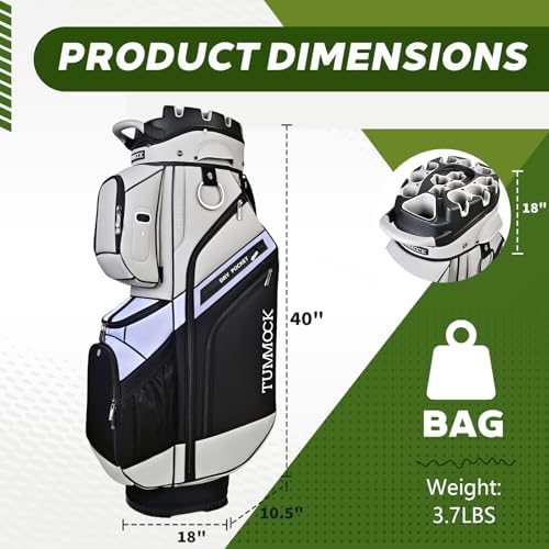 Golf Cart Bag, 14-Way Top Divider with Multiple Storage Pockets, Lightweight & Durable Golf Bag for Men, Cart-Friendly Design