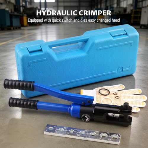 Lichamp Hydraulic Cable Crimping Tool Set 6 AWG to 4/0 AWG Terminal Crimper