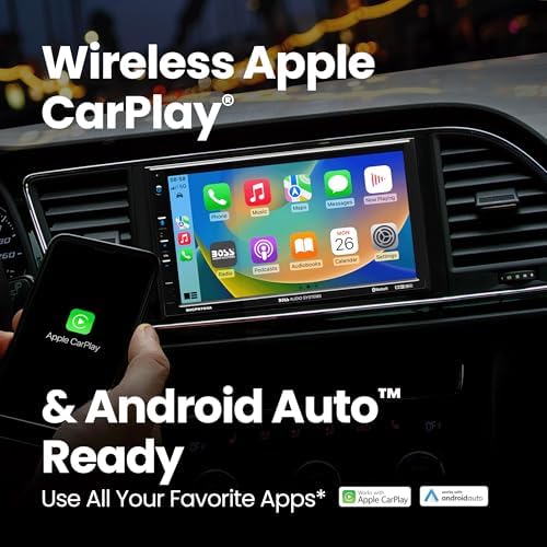 BOSS Audio Systems BVCP9700A CarPlay Android Car Stereo, 7 Inch Touchscreen
