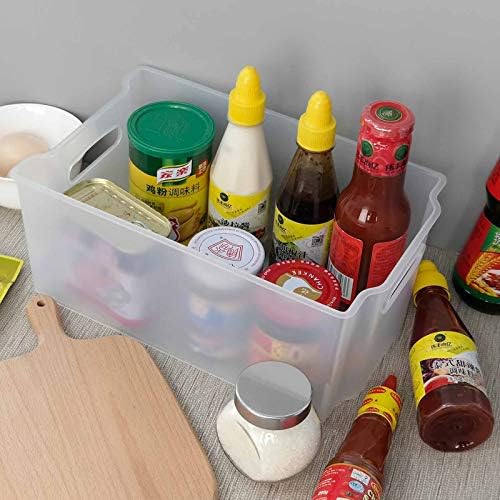 Tyminin Plastic Stackable Fridge Storage Basket Freezer Bin, 4 Packs