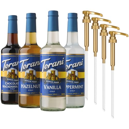 Torani Sugar Free Drink Syrup Soda Flavors Variety Pack, 25.4 fl oz, 4 Pack