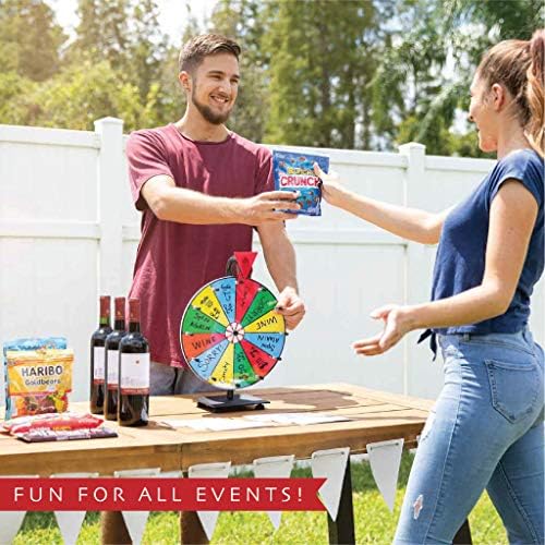 5 in 1 Tabletop Prize Wheel Spinner - 12" Carnival Games Smooth Spinning Wheel for Prizes, Raffle - Portable Dry Erase Spin the Wheel Game with Stand