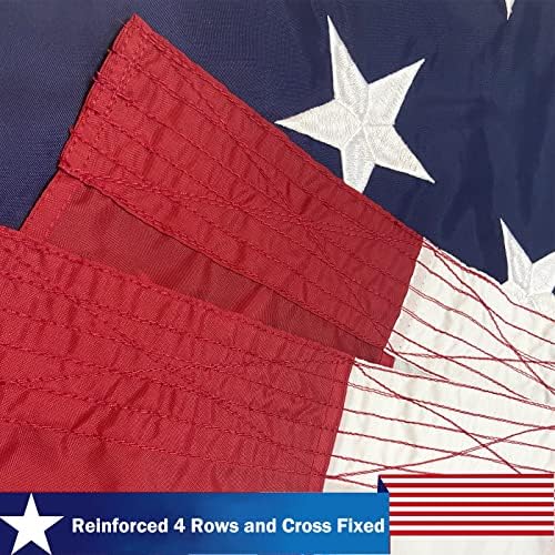 TOPFLAGS American Flag 4x6 Heavy Duty Outdoor US Flags for Outside Embroidered Stars USA Banner Sewn Stripes with Brass Grommets Vibrant Color