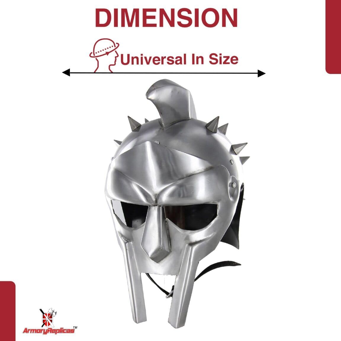 Armory Replicas Maximus Roman Gladiator Blackened 18g Helmet