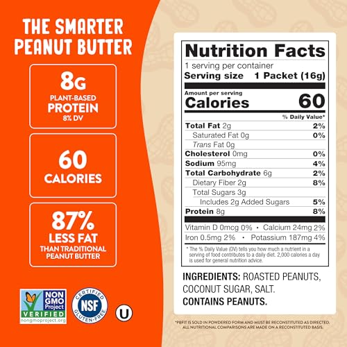 PBfit Simply Peanut Powder 24 Oz, 9g Protein, One Ingredient