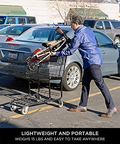 Signature Life Elite Travel Rollator Short, Junior Foldable and Lightweight Four Wheel Rolling-Walker with Seat for Adults, Seniors and Elderly