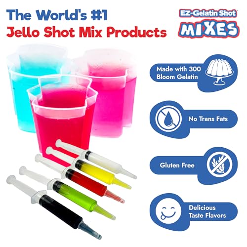 Mango Mania Jello Shot Mix, 6.78oz Premium Gluten-Free Tasty Gelatin Mix | Made in the USA - Easy to Make EZ Gelatin Shot Mix
