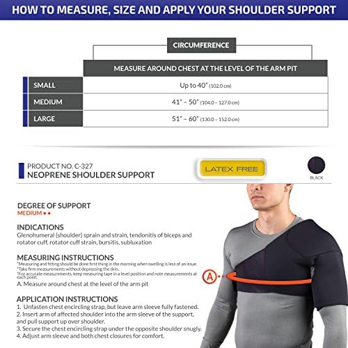 OTC Shoulder Support, Brace and Post-Surgical Protector, Neoprene, Medium