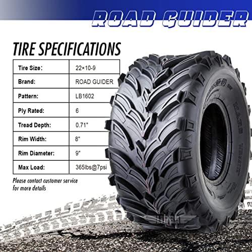 ROADGUIDER ATV Mud Tire 22x10-9 6PR for Honda Recon 250 Suzuki Ozark 250