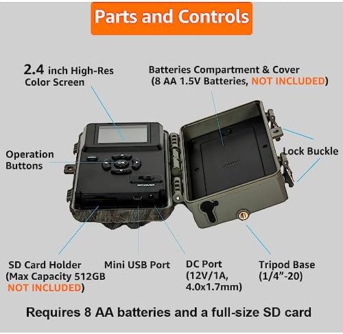 GardePro A3S Trail Camera, 64MP Photo, 1296P HD Video with Sound