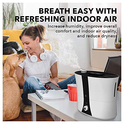 Perfect Aire 1.4 Gallon Ultrasonic Cool Mist Humidifier - Essential Oil Pod for Aromatherapy, Whisper-Quiet Operation, Auto Shut-Off