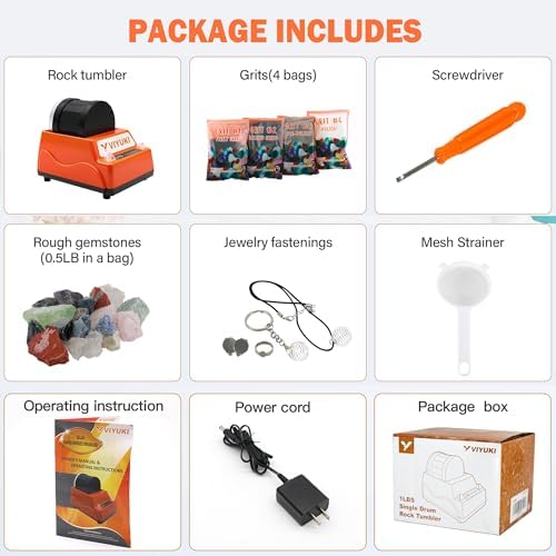 Professional Rock Tumbler Kit -6LB Rock Polisher(Double Barrel)