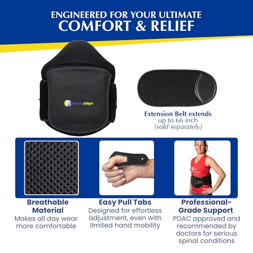VertebrAlign LSO Back Brace for Sciatica & Herniated Disc L0650 | Back lumbar support brace that eases lower back pain, fracture support, SI joint & bulging disc. Men & women. L0631, L0648