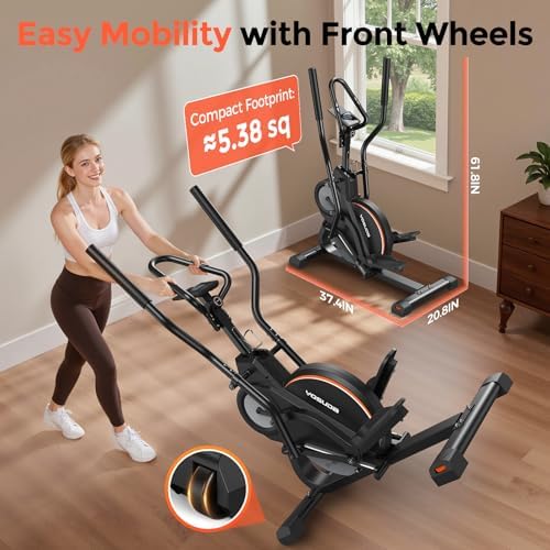 YOSUDA Elliptical Exercise Machine, Compact Elliptical with 45° Incline | 3-in-1 (Elliptical + Cardio Climber + Stair Stepper) Elliptical