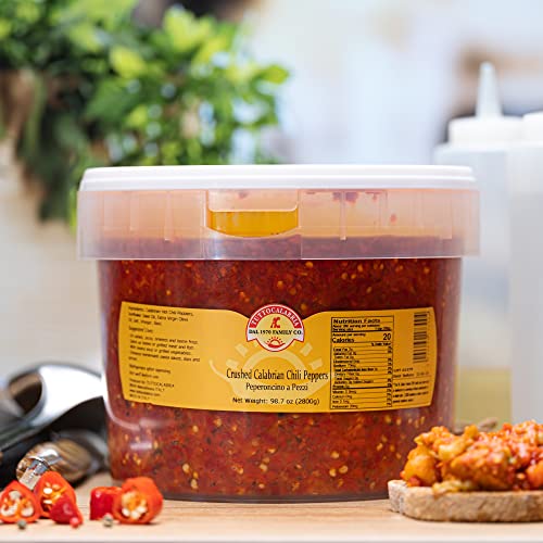 TUTTOCALABRIA Sliced Calabrian Chili Peppers in Oil, Bulk Tub, 97 oz