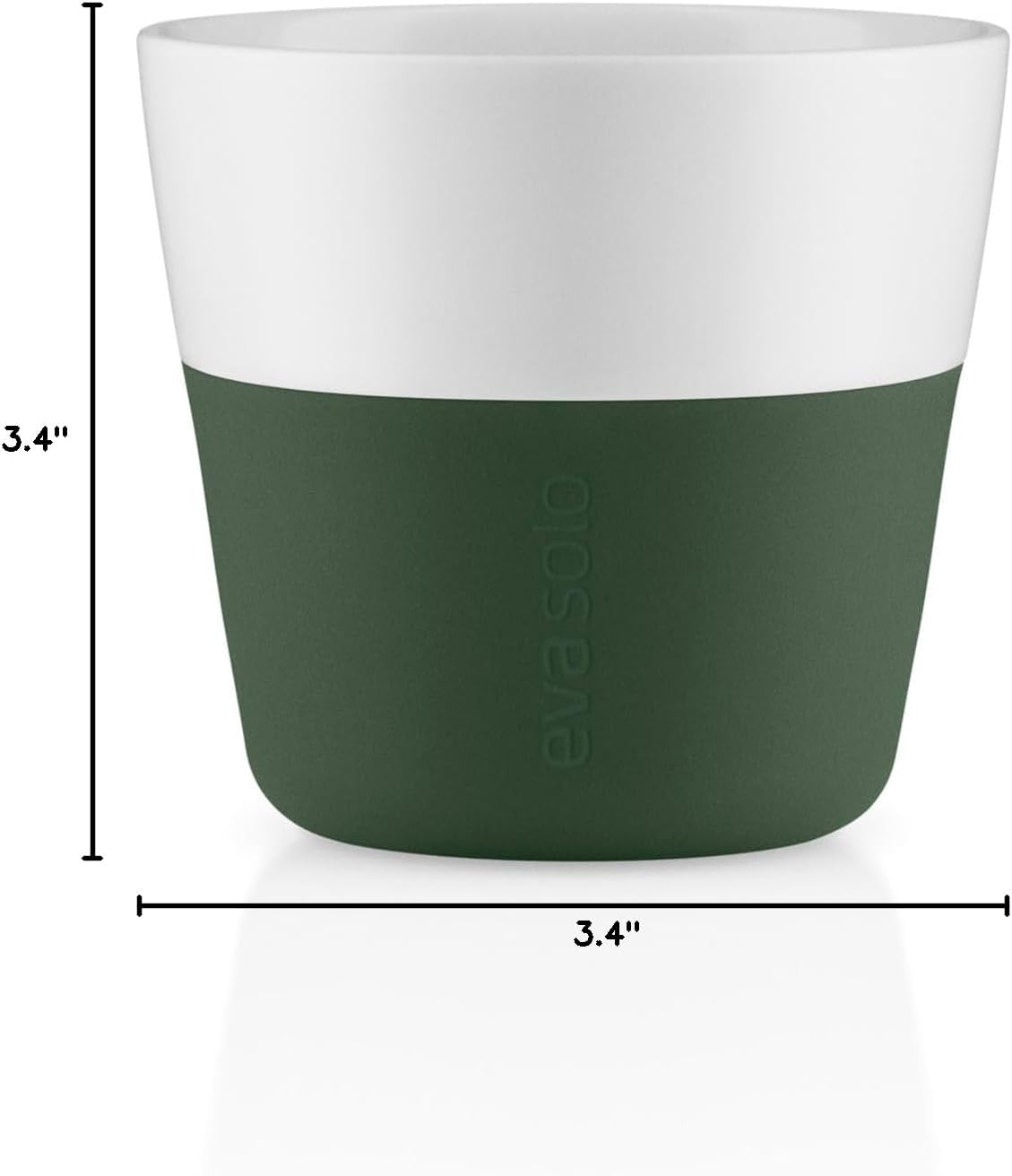 Eva Solo | 2 Lungo Tumbler Mugs | 8 oz Porcelain Coffee Cup Tumblers with Silicone-coated Grip | Danish Design, Functionality & Quality | Black